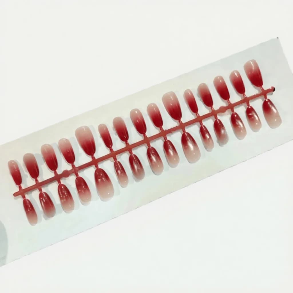 Kuku Palsu Ombre Cat Eye dengan Batu Permata, 30 Keping