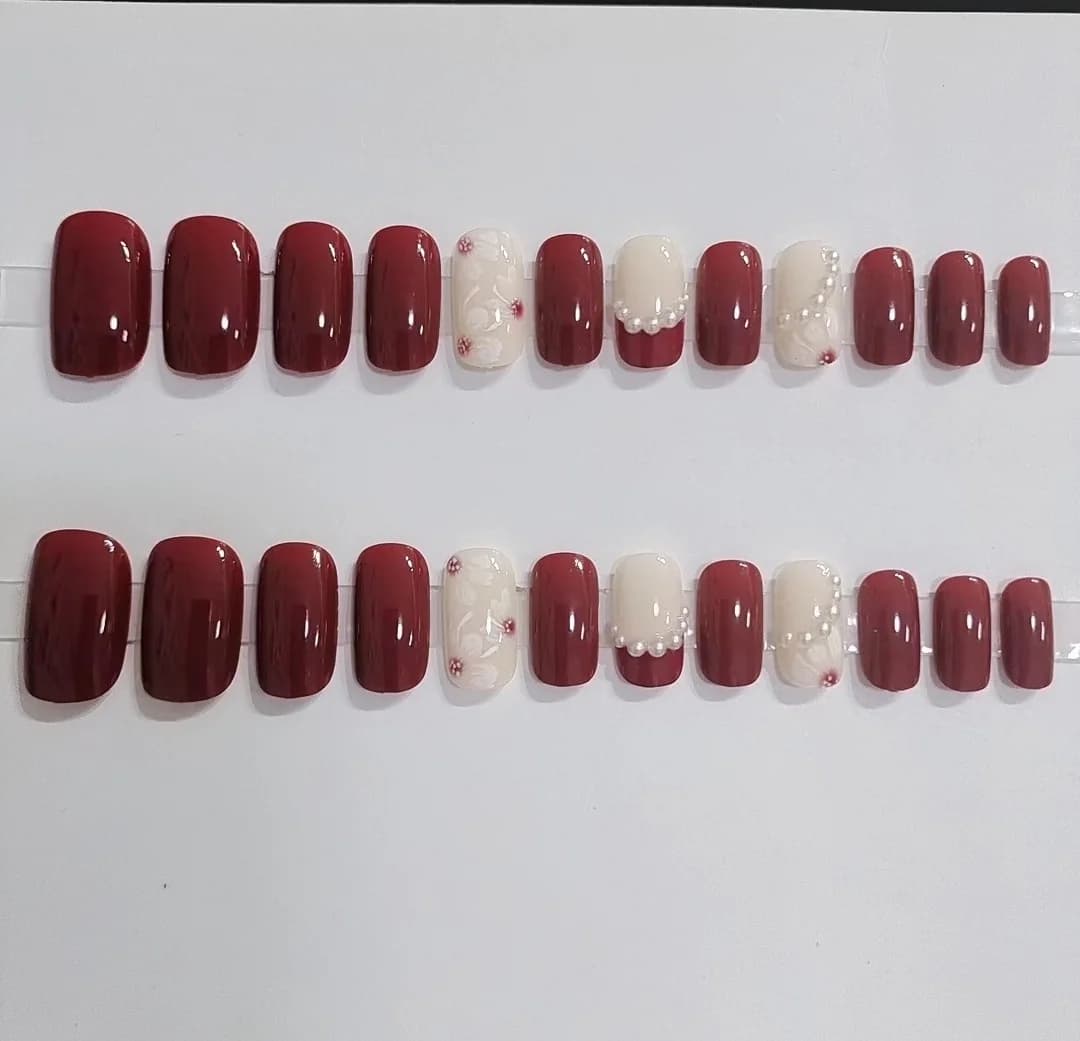 Kuku Palsu Sederhana Lolita Merah Sederhana Gaya Manis